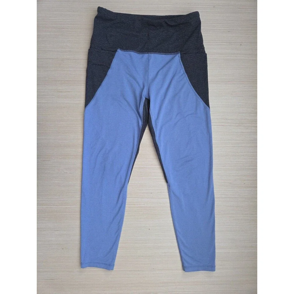 Prana Women’s Stefania Stretch Mid Rise Side Pockets Leggings Blue Gray Size M - Picture 1 of 6
